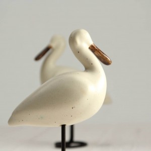 Spoonbill Ceramic Bird | Decorative Ceramic Figurine | Handmade Bird Decor