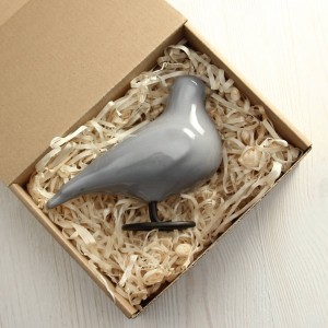 Gray Ceramic Dove | Handmade Decorative Bird | Small Pigeon Figurine