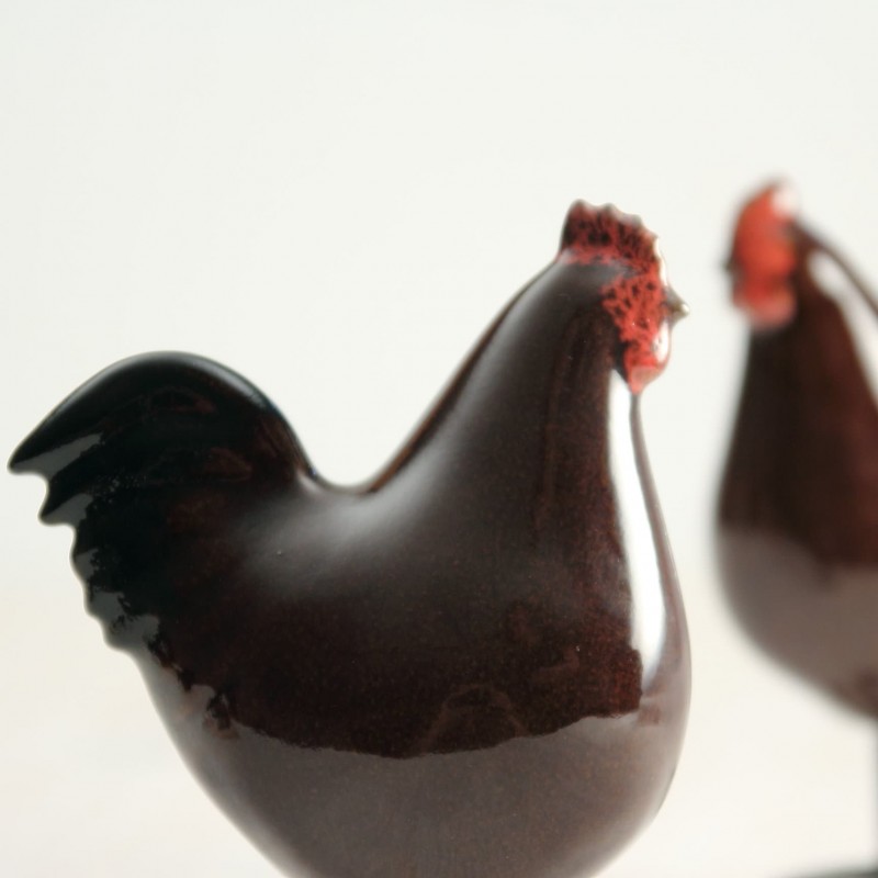 Brown Rooster | Decorative Ceramic Bird | Country Decor