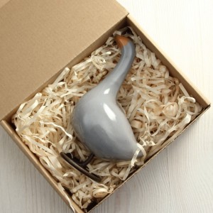 Gray Goose | Decorative Ceramic Bird | Small Bird Figurine | Bird Lover Gift