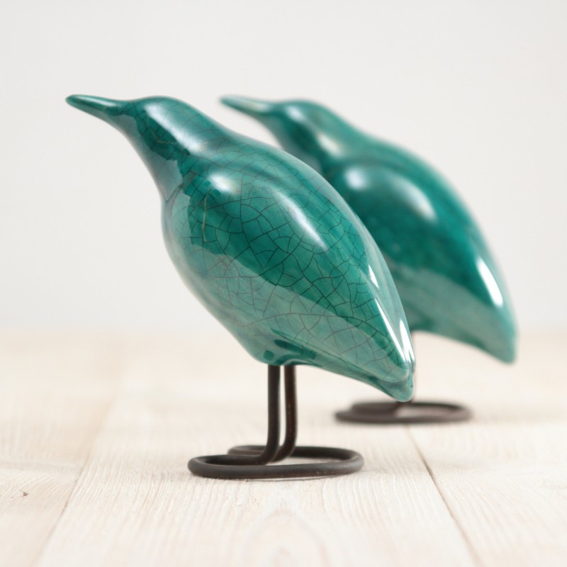 Bittern Ceramic Bird | Decorative Bird Figurine | Colorful Handmade Gift