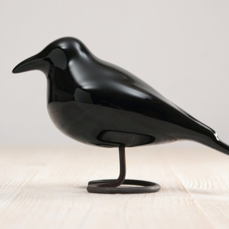 Black Raven | Decorative Ceramic Bird | Elegant Bird Figurine